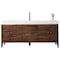 James Martin Vanities Linear 72in Single Vanity, Mid-Century Walnut w/ Glossy White Composite Stone Top 210-V72S-WLT-GW - alternate 1